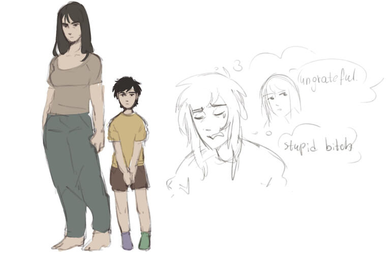 Liam and his mother fanart by Ohiko1